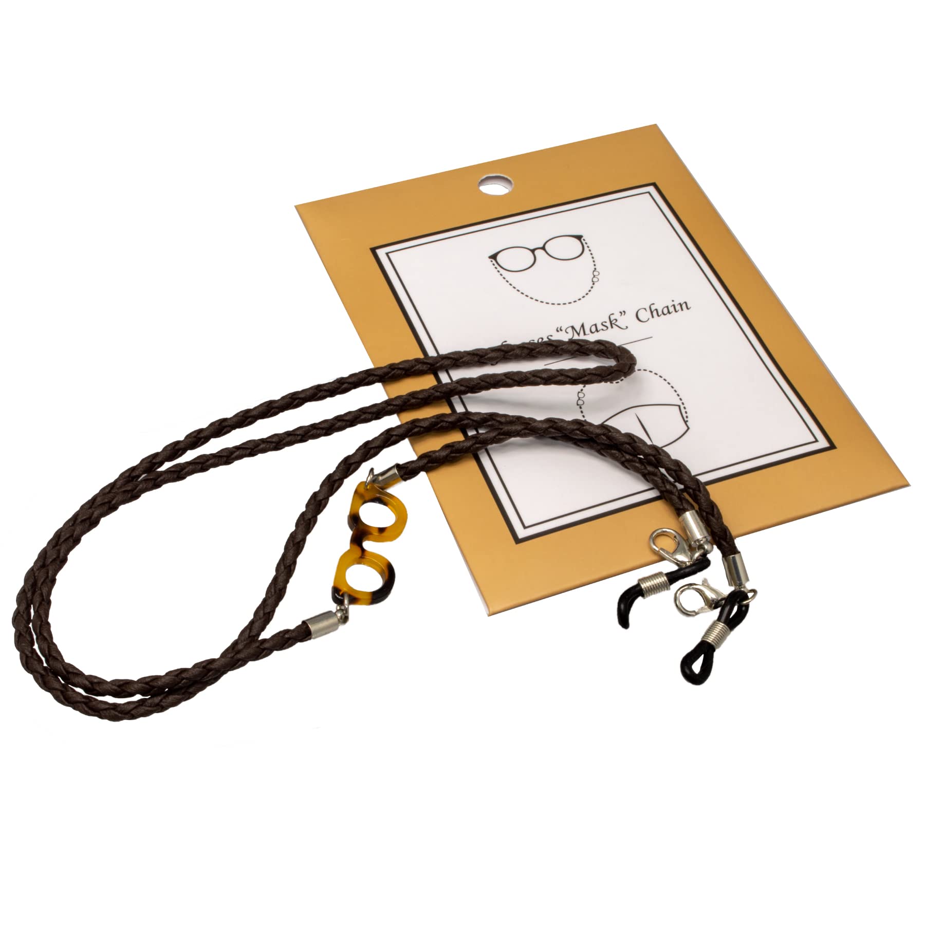 

Glasses mask one point mini glasses glasses reading glasses strap [GALAXSEE] chain, strap, included, strap, коричневый