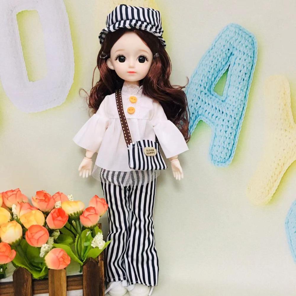 Long Hair 30cm Bjd Doll with Clothes Attractive Eyes Princess Makeup Ball Joint Doll  Babies