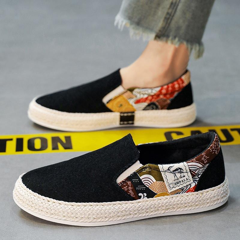 

2024 новые мужские туфли с одной педалью, ленивые туфли, мужские весенние и летние туфли для сноуборда, мужские модные туфли из ткани для студентов и подростков 39