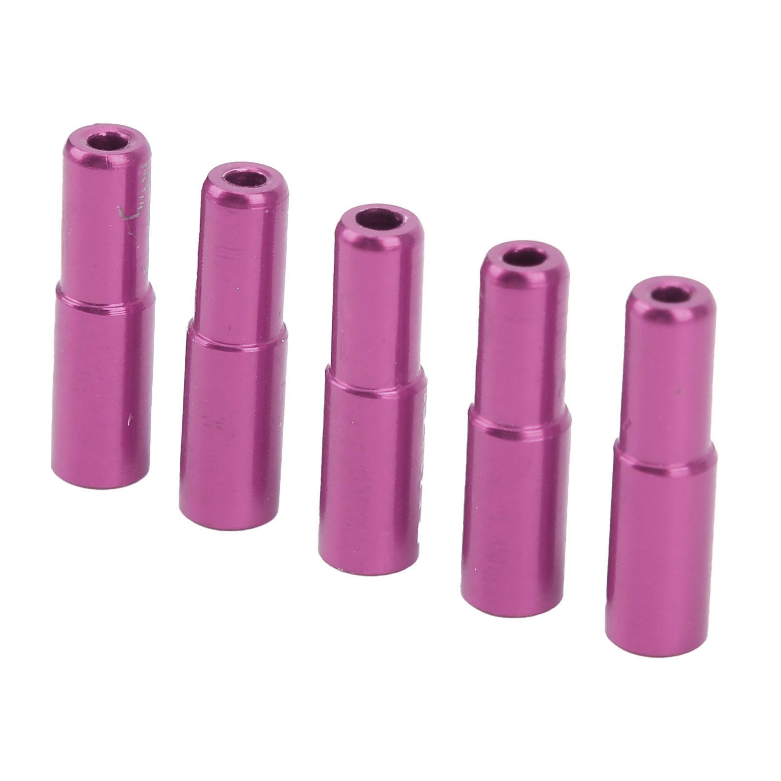 DUUTI 5 шт. 5 мм Наконечники для внутренних тросов тормоза велосипеда, обжимные, из алюминиевого сплава, наконечники для переключателей для дорожных и горных велосипедов, фиолетовые фиолетовый