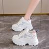 Women'S Fashion Casual Lace Up Sneakes New Wedge Platform Increase Height Vulcanized Shoes Thick Soled Tennis Sneakes