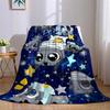 Star Night Kitten Flannel Blanket Warm Soft Halloween Christmas Couch Warm Cozy Decorative Decor Gift for All Season