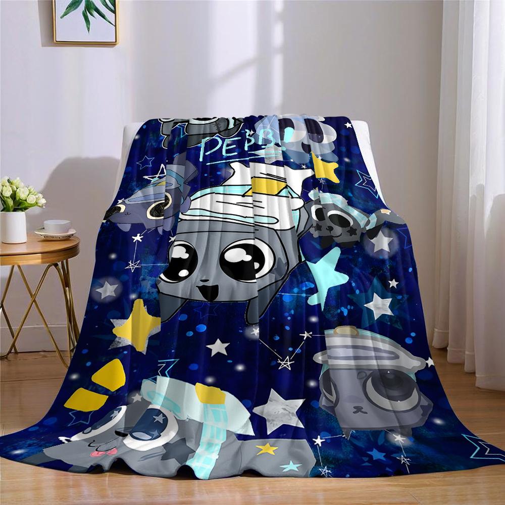 Star Night Kitten Flannel Blanket Warm Soft Halloween Christmas Couch Warm Cozy Decorative Decor Gift for All Season