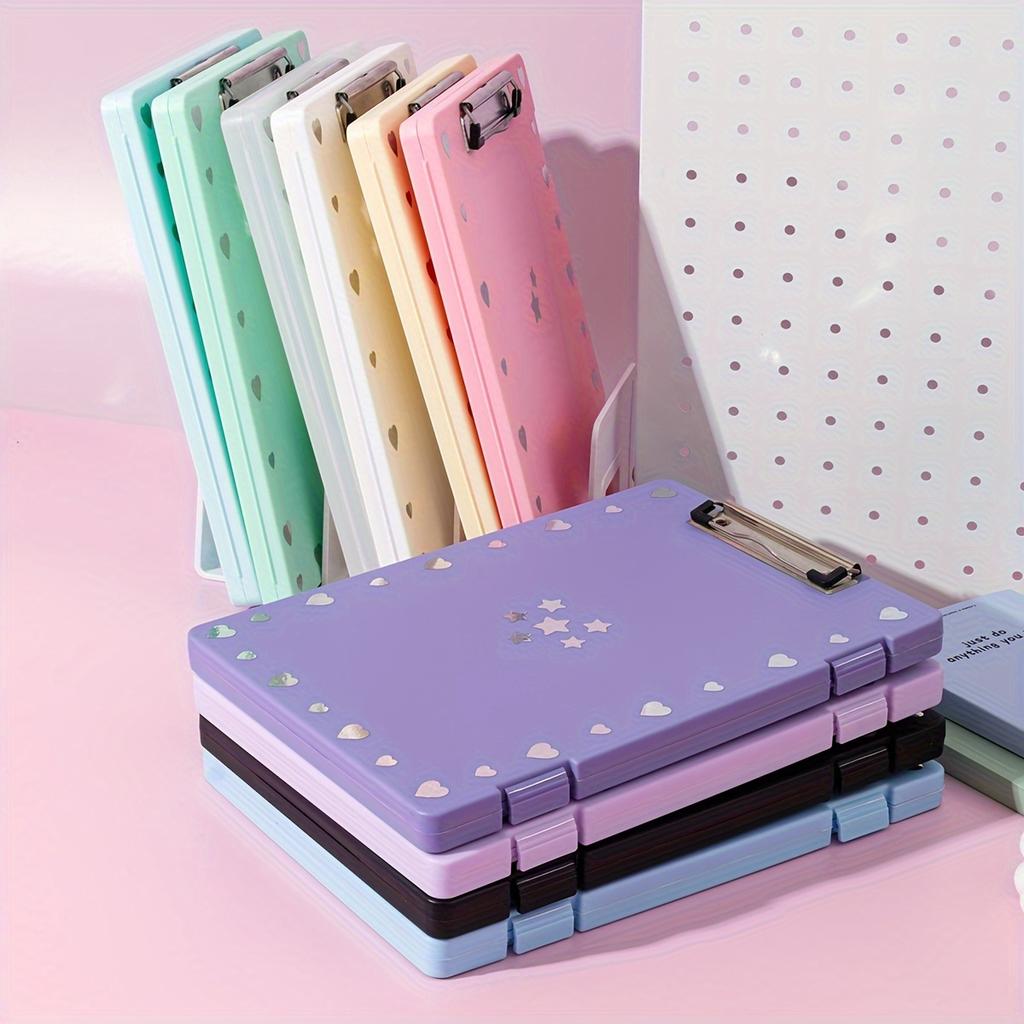 A4 File Folder Organizer Box - Durable PP Material, Large Capacity for Student Exams, Writing Pads, Test Papers,stickers