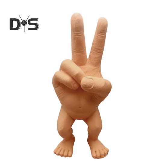 

Статуэтка с двумя пальцами из смолы, скульптура в виде ножниц для домашнего офиса, книжной полки, украшение, рождественский фестиваль, подарок жёлтый