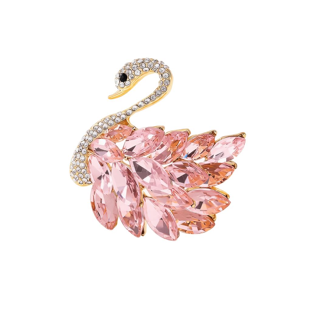 Spilla a forma di cigno Spilla con strass Stile vintage elegante Accessori moda Spilla decorativa per spille da abbigliamento e indumenti