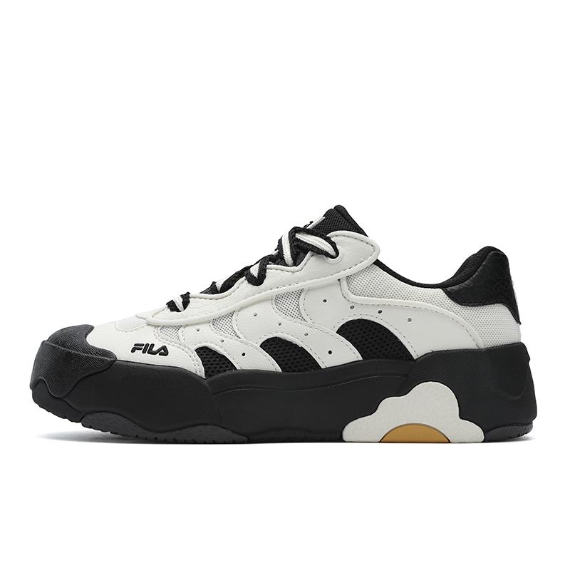 New FILA OMELETTE Egg Bag Shoes Low Top Skateboard Shoes Women's Black White F12W532207FGB