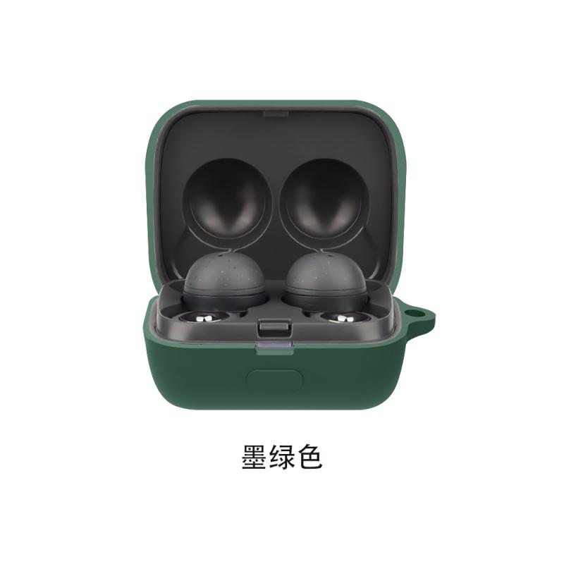 Силиконовый защитный чехол для наушников, совместимый с Bluetooth, однотонный, мягкий чехол, совместимый для темно-зеленого