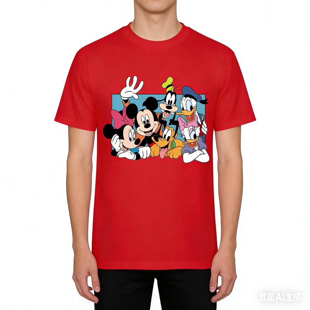 T-shirt alla moda e cool più venduta con motivo a storia di Topolino Abbigliamento T-shirt larga per adulti e bambini con girocollo