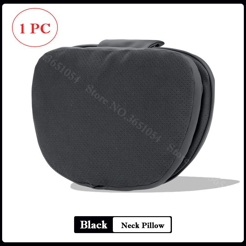 For Mercedes-Benz BMW Double Layer Suede&Leather Neck Pillow Memory Foam Headrest Lumbar Support Cushion Car Interior Accessory