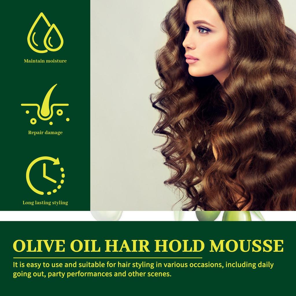 EELHOE Olive Oil Curl Setting & Moisturizing Mousse for Silky Smooth Hair