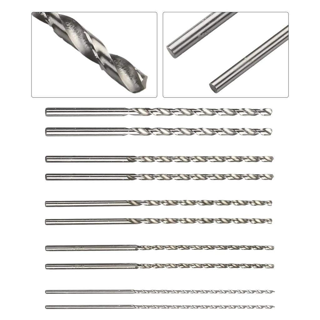10Pc Extra Long HSS High Speed Steel Drill Bit Set 2mm,3mm,3.5mm,4mm,5mm Bits HSS Twists Drill Bit Set Round Shank Impacts Drill