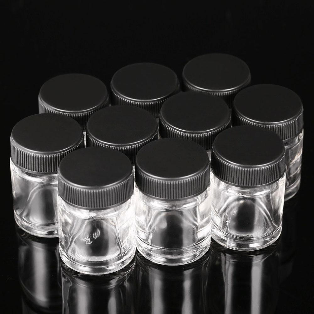 10KS Airbrush Skleněné a PP Lahvičky 34oz 22cc Lahvičky na Airbrush Nádobky s Plastovým Víčkem Používání na