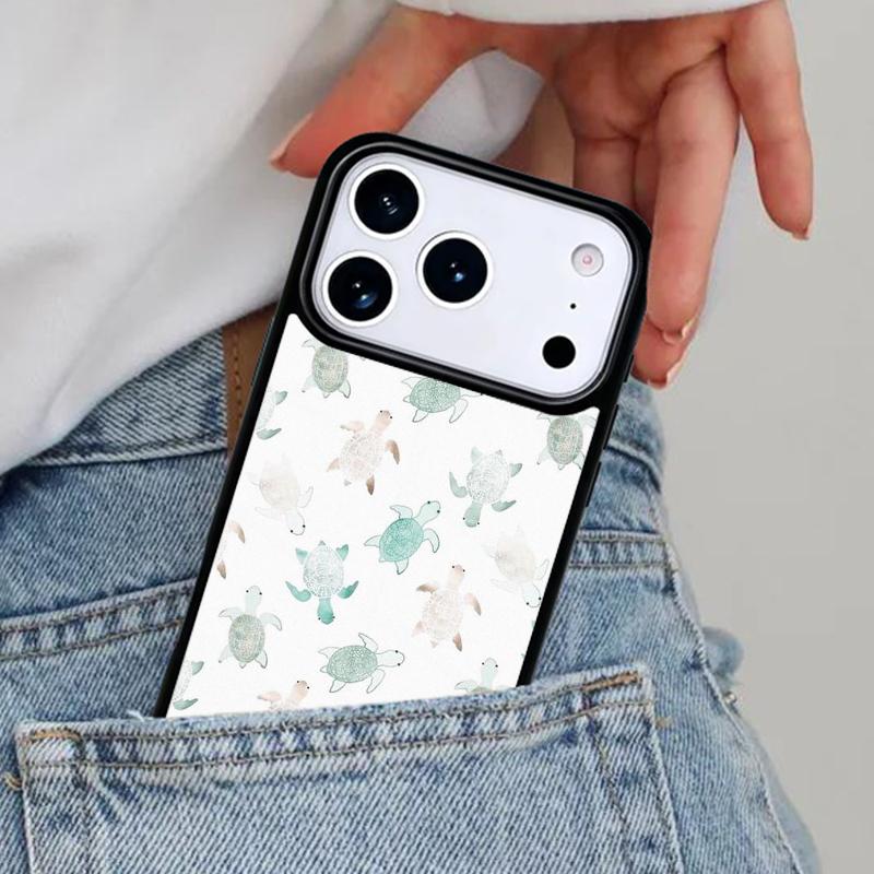 Cute Turtles Painted Phone Case for iPhone 16e 15 14 13 12 17 Pro Max Plus Air 17pro Cover Coque