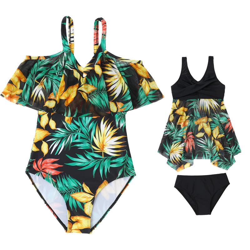 Hot spring one-piece swimsuit female slim parent-child mesh swimsuit fashion