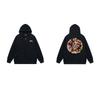 Mens Hooded Zip-Up Fleece-Lined Sweatshirt With Letter Print Casual Oversized Pullover Winter Jacket