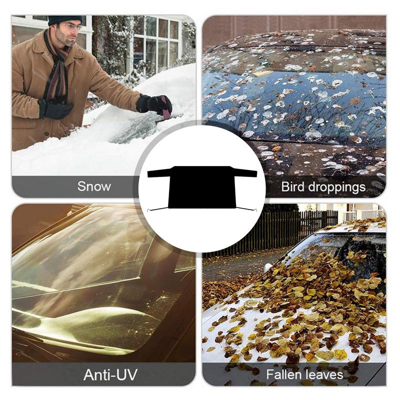 Snow Cover For Car Weatherproof 600D Oxford Magnetic Car Windshield Snow Cover All-Season Frost Guard Windshield Cover For Cars