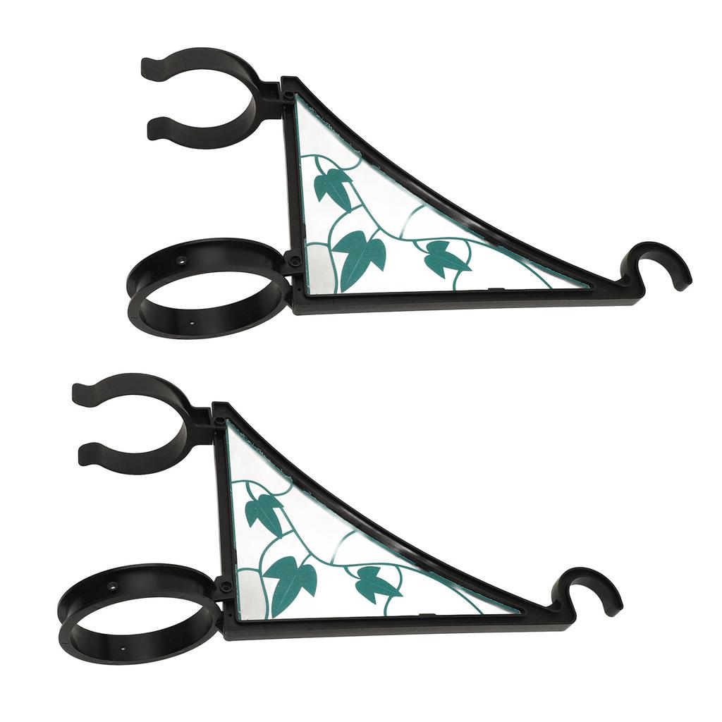 2pcs Fence Post Hanger Green Leaf Pattern Plastic Hanging Plants Bracket for Bird Feeder Lantern