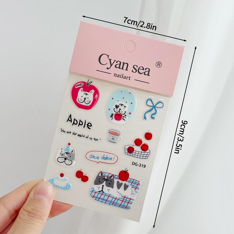 INS Phonecase Jelly Sticker Korean Style Journal Sticker DIY Mobile Phone Case Laptop Cartoon Stickers Waterproof Cute Decal
