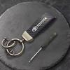 GQUL6 For Toyota Tacoma Tundra 4Runner TRD Highlande Rav4 C-HR Carbon Fiber Leather Car Keychain Metal Keyring Key Chain Pendant Gifts