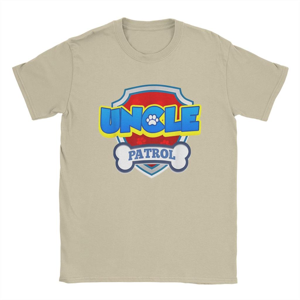 Uncle Patrol T Shirts Men's Cotton Amazing T-Shirts Round Collar Funny Dog Cartoon Tee Shirt Short Sleeve Tops Graphic Printed