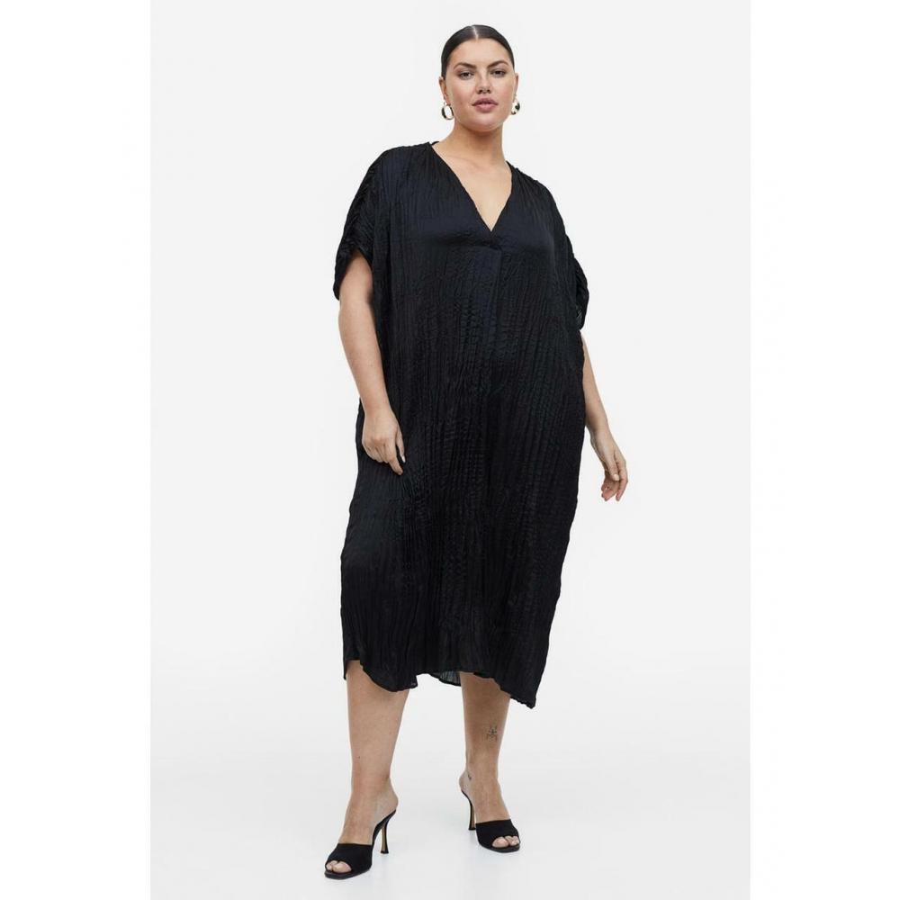 

H&M плиссированное платье-туника черное 1175848001