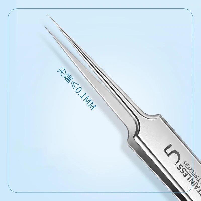8 Stück Profi Pinzette Akne Entferner Deutsch Ultrafein Nr. 5 Cell Pickel Blackhead Clip Facial Pore Cleaning Care Tool