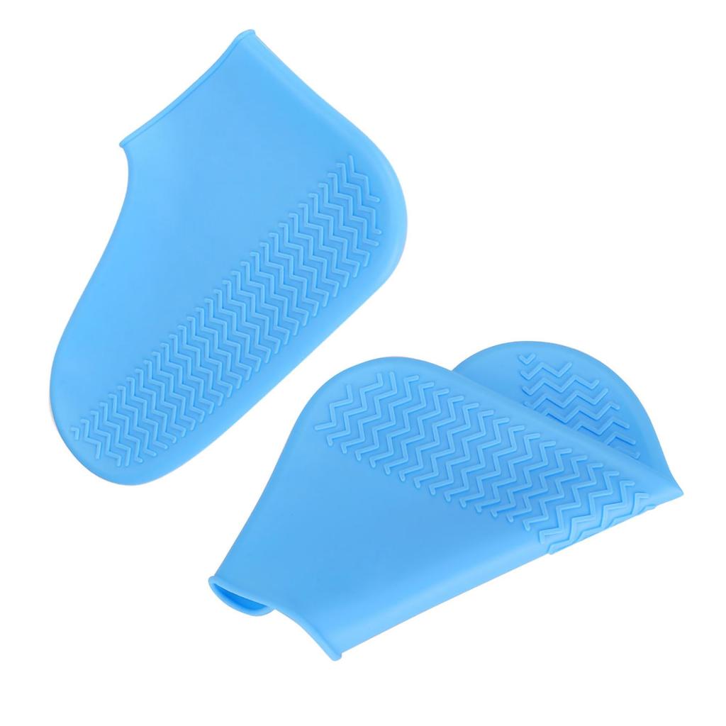 Silicone Waterproof Shoes Cover Outdoor Activity Reusable Non slip Shoes Protector Blue(Blue M)