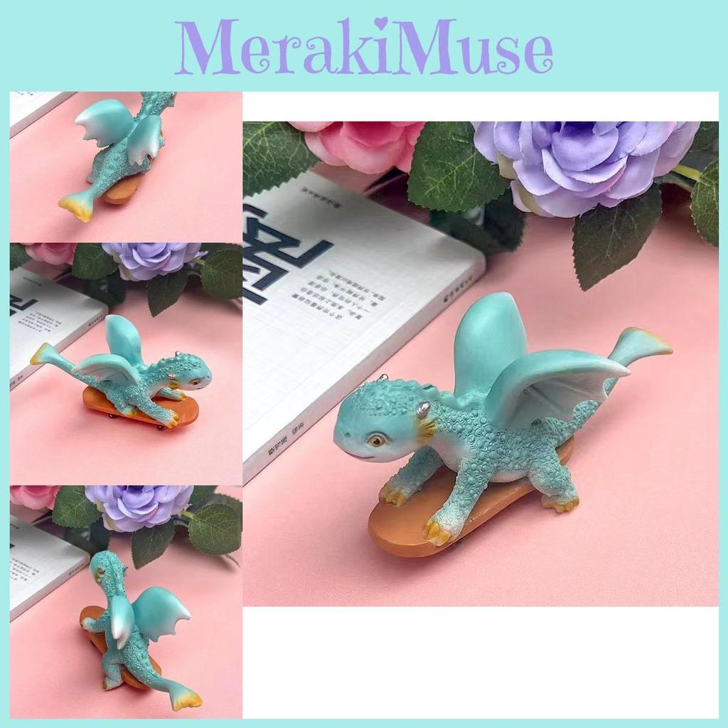 Entzückende Kreative Cartoon Dinosaurier Figur Niedlicher Skateboardender Harz Heimdeko