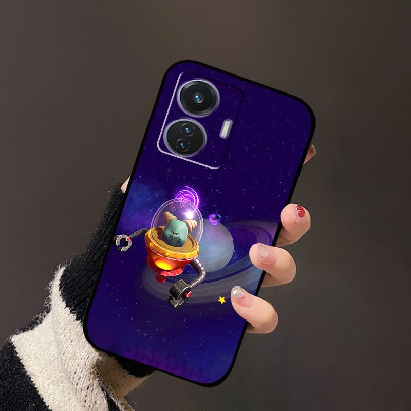 For Vivo T1 4G Case V2153 Covers TPU Black Silicone Landscape Cover for Vivo T1 44W Case VivoT1 Y55 4G Shockproof Soft Shells