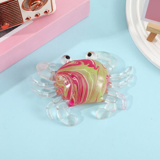 Crab Squeeze Toy Slow-Rising TPR Fidget for Stress Relief Cute Transparent Claws Portable Decompression Gadget for Kids Adults