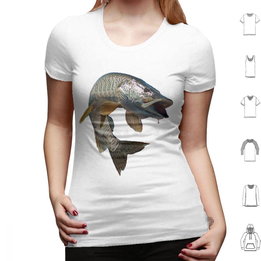 Moschus T-Shirt Baumwolle Männer Frauen DIY Druck Fisch Angeln Angler Moschus Tiger Moschus Forelle Schwarzbarsch Hecht Fliegenfischen Eis