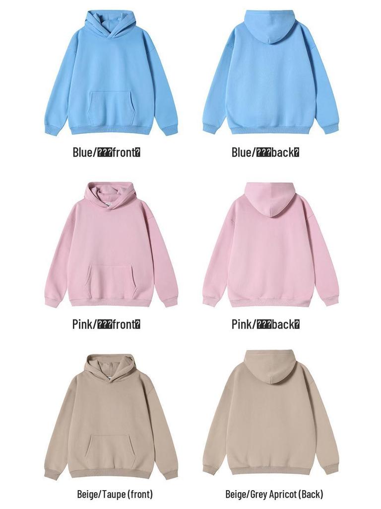 2025 Übergroßes Kapuzensweatshirt für Damen - Koreanischer Stil Einfarbiges Fleecejacke mit langen Ärmeln