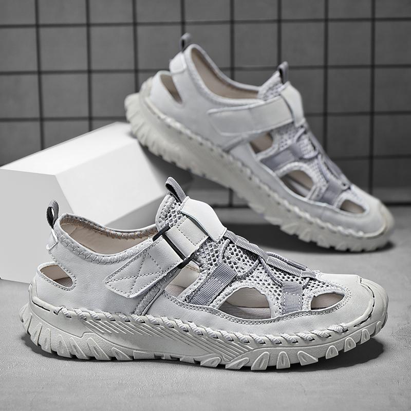 Summer Men Sandals Genuine Leather Mens Casual Shoes Outdoor Men Leather Sandals for Men Beach Shoes Roman Mens Shoes