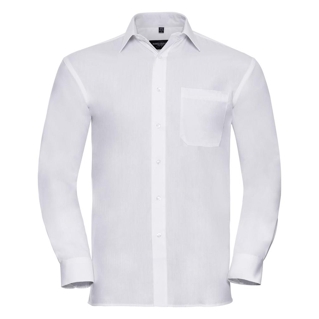 Russell Mens Long Sleeve Pure Cotton Work Shirt