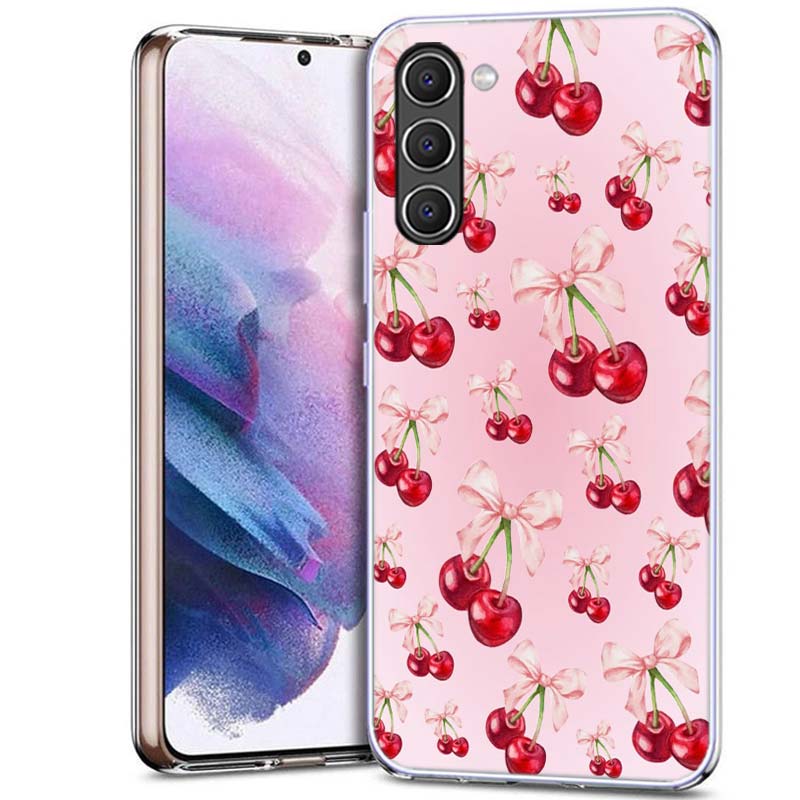 Cherry Bow Phone Case for Samsung A54 A14 A24 A34 A17 A37 A57 A55 A35 A25 A15 A13 A23 A33 A53 A07 A05S A04S A03 A73 Galaxy Note
