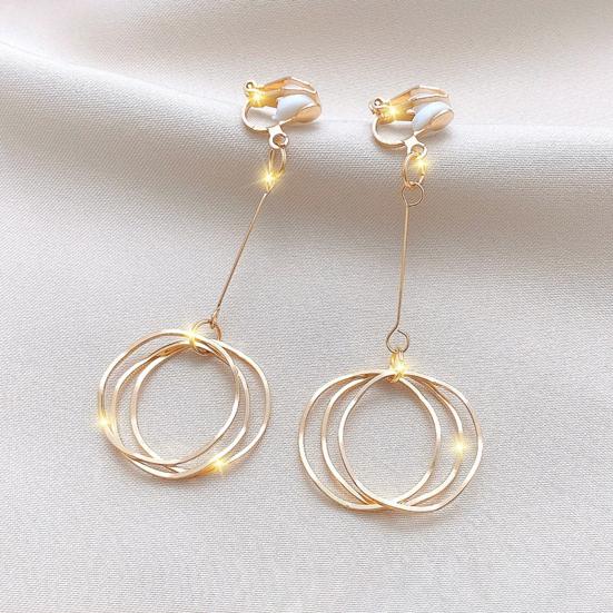 1 Pair Clip Earrings Bow Tassels Jewelry Non-piercing Rhinestones Drop Earrings Birthday Gifts