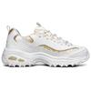 Skechers DLites 1.0 Mesh Synthetic Leather Sport Fashion Low-Top Lifestyle Shoes Women Sneaker Platinum 13091-WHT