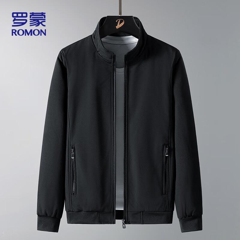 ROMON Men's Fleece-Lined Stand Collar Jacket