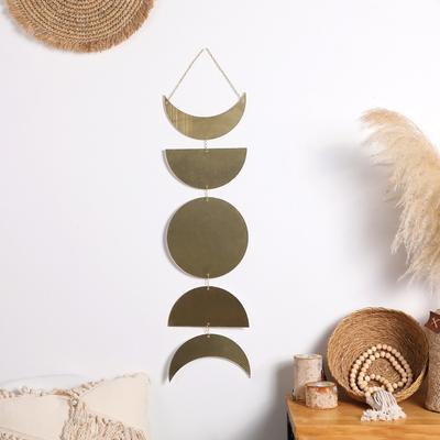Acrylic Moon Mirror Wall Decor Moon Phase Mirror Wall Art Decorative Boho Wall Hanging for Bedroom Living Room Aesthetic Home Bohemian Decor