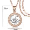 FJ 12 Znamení zvěrokruhu Barva zlata 585 Souhvězdí Růže Přívěsky Kozoroh/Blíženci Kroucené + 50cm Řetízek Ženy Muži Zirkon
