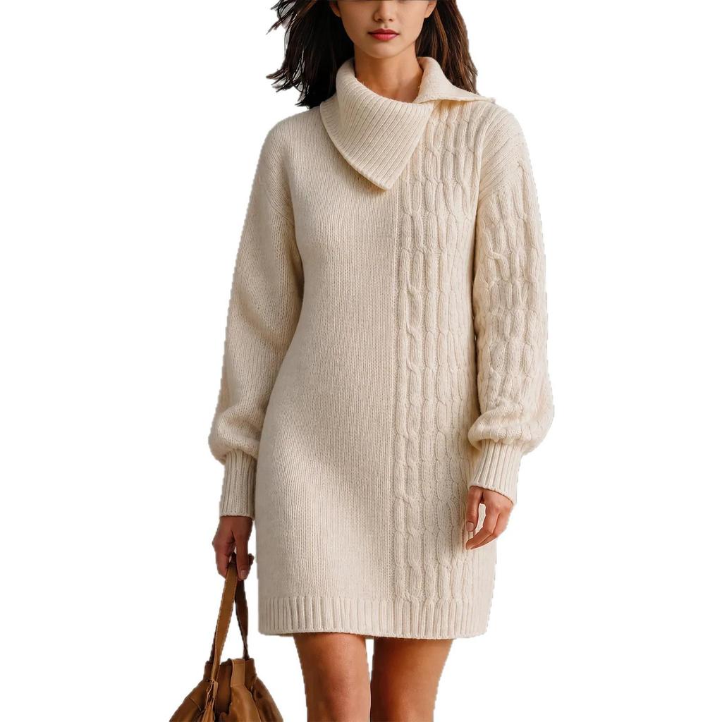 2026 Damen Herbst/Winter einfarbiger Pullover mit langen Ärmeln