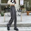 Autumn Spring Jeans Women Denim Pant  Vintage Straight Trousers Fashion Female Solid Lace Up Loose Casual Wide Leg Pants