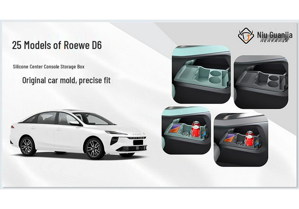 Roewe D6 Mittelkonsolen-Aufbewahrungsbox: Kompatibel mit 25 Modellen, Stauraum in der unteren Schicht für den Autoinnenraum.