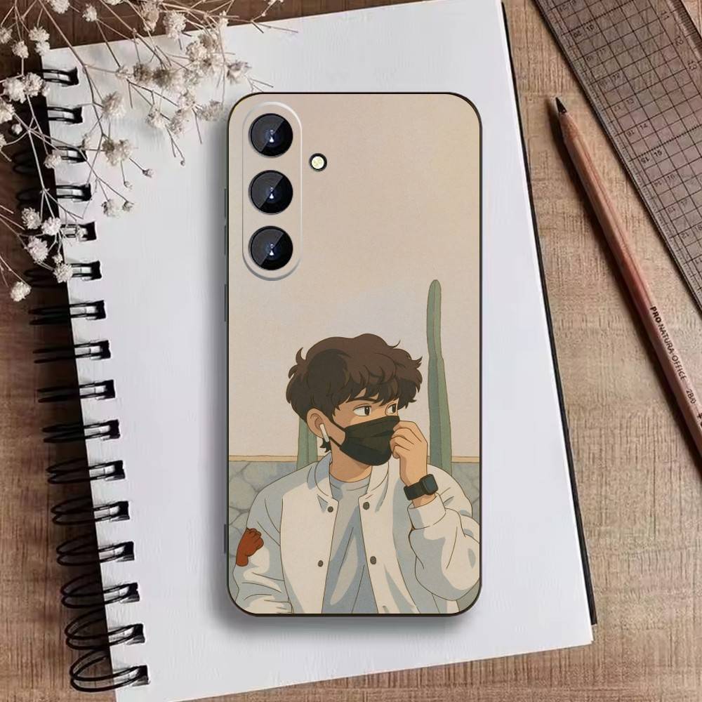 Anime Chill Guy Merchandise Phone Case For Samsung Galaxy A73,A21s,A22,A31,A52,A53,A71,A41Soft Black Shell