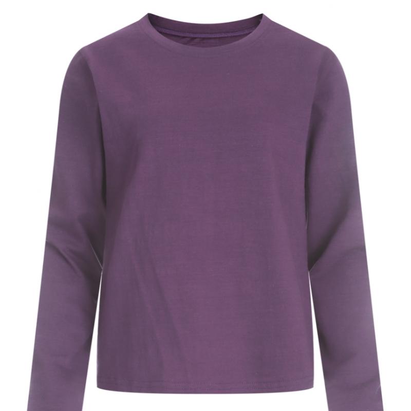 Shop Women Basic Semi Crop Round Neck Long Sleeve T shirT Dai Wsh 1153 whiTe