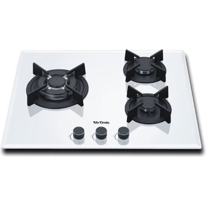 Plaque Au Gaz MXONDA Gaz Naturel (3 Feux À Gaz) 60 Cm - MX ONDA - Blanc - 3 Feux À Gaz