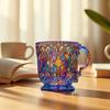 Colorful Church Cup Cathedral Style Glass Tumbler 400ml Rainbow-Like Sheen Drinking Mug