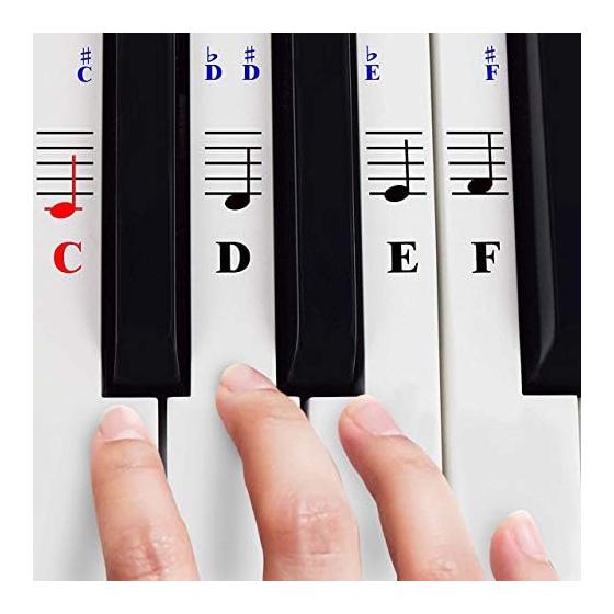 Piano sticker for 49/61/76/88 key keyboard transparent and removable