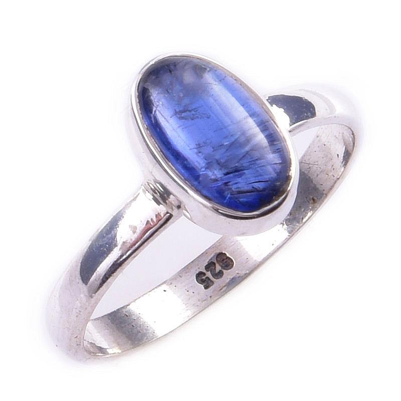 Natural Kyanite Gemstone Handmade 925 Solid Sterling Silver Ring Size 7 c9Y95